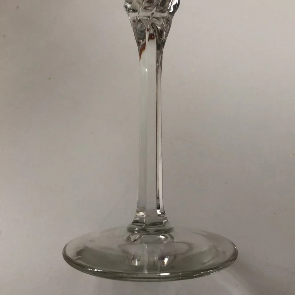 2 vintage Champagne Glasses 2000 Millennium Clear Silver Stars & Letters 8.75”